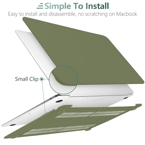 DONGKE Compatible with MacBook Air 13 inch Case 2021 2020 2019 2018 Release Model: M1 A2337 A2179 A1932, Hard Case Cover for MacBook Air 13 inch with Retina Display Touch ID - Avocado Green - color: Green
