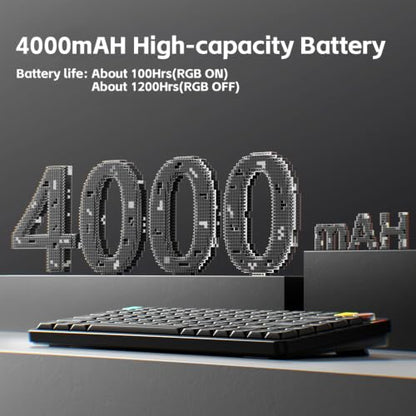 NuPhy Air75 V3 Low Profile Mechanical Keyboard with knob,75% Custom Hot-Swap Wireless Keyboard with Gasket Mount,RGB Backlit,Multi-Device Bluetooth/2.4GHz/USB-C for Mac Windows,Black-Blush nano switch - color: Black, size: Blush nano Switch