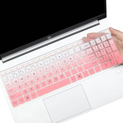 Keyboard Cover for 2026 2025 2024 HP 15.6 inch Laptop 15-fc 15-fd Series, HP 15z-fc000 15t-fd000 15-fd0123dx 15-fd0127dx 15-fc0245dx 15-fc0025dx 15-fd0023dx 15-fd0005dx 15t-fd100 fd0083wm fc0093dx - color: GradualPink
