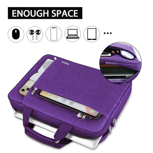 Ferkurn Laptop Bag Case for Women Men Computer Bag Compatible with HP Envy Pavilion Omen/LG Gram/MSI/Dell Inspiron XPS/Lenovo/Acer, Shoulder Strap Carrying Messenger Briefcase, Purple, 15.6 16 Inch - color: Purple, size: 15.6 inch