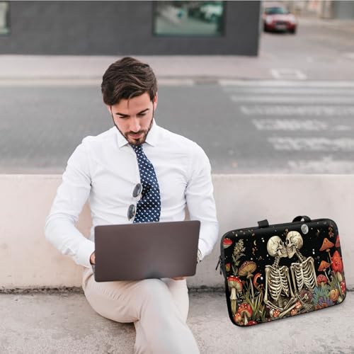 14" 15" Laptop Handle Bag Computer Bag,14.2" 15.4 inch Pouch Holder Notebook Sleeve Cover Compatible for Dell,Lenovo,Toshiba HP, Asus Notebook Messenger Briefcase-Kiss Skull - color: Kiss Skull