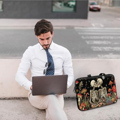 14" 15" Laptop Handle Bag Computer Bag,14.2" 15.4 inch Pouch Holder Notebook Sleeve Cover Compatible for Dell,Lenovo,Toshiba HP, Asus Notebook Messenger Briefcase-Kiss Skull - color: Kiss Skull