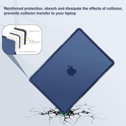 MOSISO Compatible with MacBook Air 13 inch Case M5 M4 M3 M2, Navy Blue | 4 in 1 Kit Anti-Crack Hard Shell with Kickstand for MacBook Air 13.6 inch Case 2026-2022 A3449 A3240 A3113 A2681 - color: Navy Blue