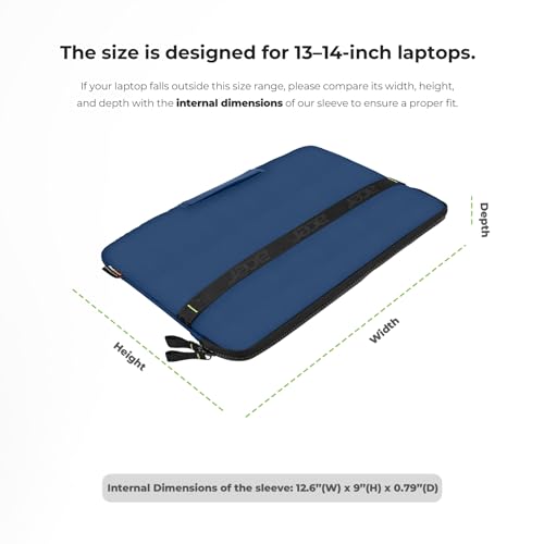 13.3-14 inch Laptop Sleeve Case Protective Briefcase Computer Bag, Blue | Waterproof Polyester, Fits Most Laptop Models, Shockproof Interior, Smooth Zippers, Slim Profile - color: Blue, size: 14inch