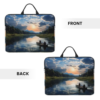 14 inch Laptop Sleeve with Handle Shockproof Laptop Bag Waterproof Computer Cover Bag Fishing Scenic Briefcase