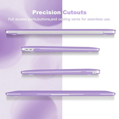 Teryeefi Compatible with MacBook Air 13 inch Case M1 2021 2020 2019 2018 Release A2337 A2179 A1932 with Touch ID, Plastic Hard Shell & Keyboard Cover & USB Adapter - Abstract Purple Flower 134 - color: Abstract Purple Flower 134