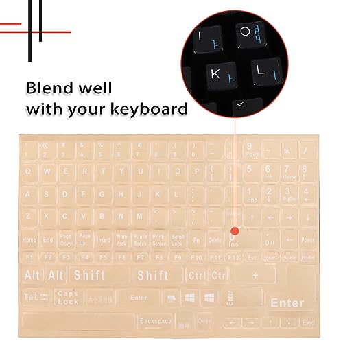 English Keyboard Stickers Big Letter Full Set (120 Pcs), Universal PC Computer Laptop Desktop Keyboard Replacement English Keyboard Stickers, Transparent Background with White Lettering（2 Pack） - color: English transparent/white letters