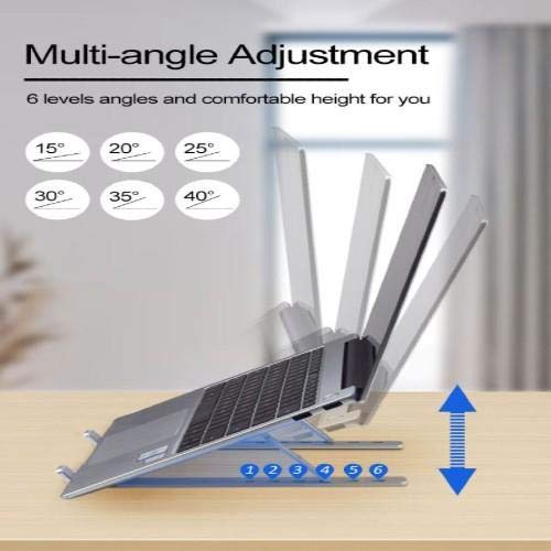 BoxWave Stand and Mount Compatible with Lenovo ThinkPad X1 Carbon Gen 8 (14in) - Compact QuickSwitch Stand, Portable Multi Angle Viewing Foldable Riser - Metallic Silver