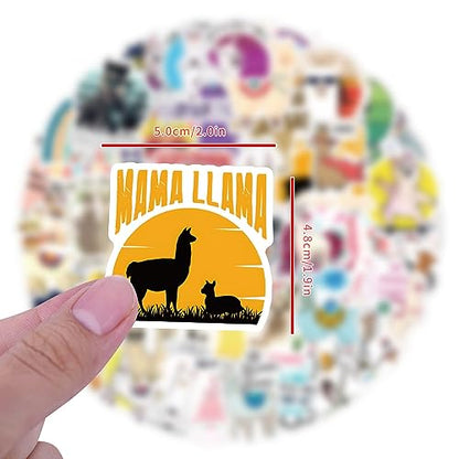 60pcs Funny Llama Stickers, Cute Animal Alpaca Decals Llama Theme Laptop Sticker Waterproof Vinyl Bottles Stickers for Computer Phone Motorcycle Mexican Camel Theme Party（Alpaca） - color: Alpaca