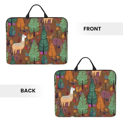 14 inch Laptop Sleeve with Handle Shockproof Laptop Bag Waterproof Computer Cover Bag Alpaca in The Forest Briefcase
