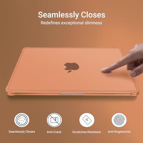 MOSISO Compatible with MacBook Air 13 inch Case M5 2026 M4 2025 M3 M2 2024-2022 A3449 A3240 A3113 A2681, Seamlessly Closes Anti-Crack&Anti-Fingerprints Hard Shell for MacBook Air 13.6, Cosmic Orange - color: Cosmic Orange