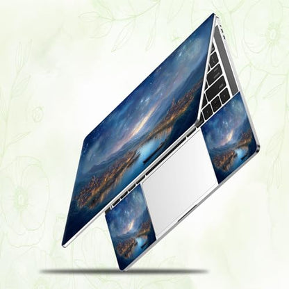Laptop Skin Sticker Decal, Universal Reusable Vinyl Laptop Cover for 12" 13" 13.3" 14" 15" 15.4" 15.6" Notebook PC, Waterproof Scratch-Resistant with 2 Wrist Pads, Easy to Apply & Remove,Galaxy City - color: Galaxy City
