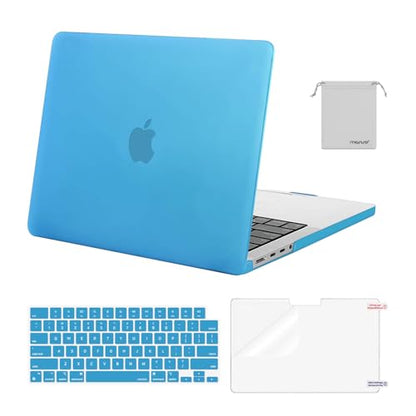 MOSISO Compatible with MacBook Pro 14 inch Case M5 2026 M4 2025 M3 M2 M1 2024-2021 A3427 A3426 A3434 A3112 A3185 A3401 A2918 A2992 A2779 A2442,Hard Case&Keyboard Skin&ScreenFilm&Pouch, Aqua Blue - color: Aqua Blue