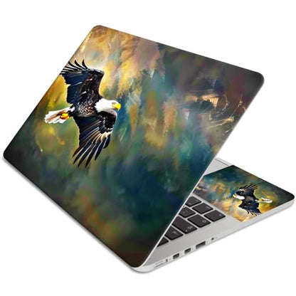 15.6 Inch Laptop Skin Sticker, Reusable Vinyl Cover Protector with 2 Wrist Pad Skins, Removable Waterproof Scratch-Resistant for 12-15.6 Inch Laptop Notebook,Majestic Bald Eagle - color: Majestic Bald Eagle