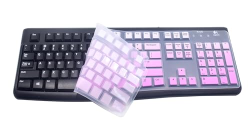 Silicone Keyboard Skin Cover Protector Compatible for Logitech K120 & MK120 Full-Size Wired Keyboard, MK120 & K120 Keyboard Protective Accessories (Ombre Purple) - color: Ombre Purple, size: Compatible for Logitech mk120