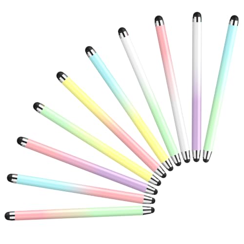 10Pcs Stylus Pen for iPad iPhone Touchscreen Android Stylists Pen | Universal,With 20 Replaceable Rubber Tips,2-in-1,For iPhone iPad Android Samsung Phone Tablets All Touch Screens - color: Plum