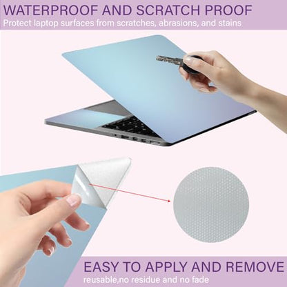 CREATCABIN Laptop Skin Decal Universal Reusable Vinyl Laptop Cover Sticker Waterproof PC Art Personalized Protector Scratchproof Laptop Skin for 12.1 13 13.3 .6 14 15 15.3 16 Inch Remove Change Styles - style: Blue-Purple