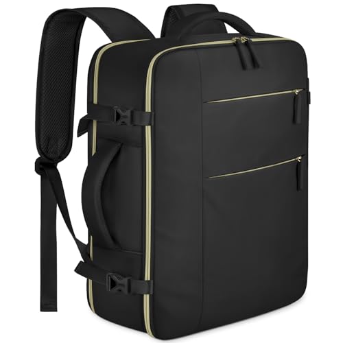 Capolo Travel Backpack for Women Men Waterproof Laptop Backpack Airlines Approved Carry On Backpack Bag Computer Bookbag for Business, Work, Traveling Fits 17 Inch Laptop(Black,XL) - color: Black, size: 17.3 Inch (X-Large)