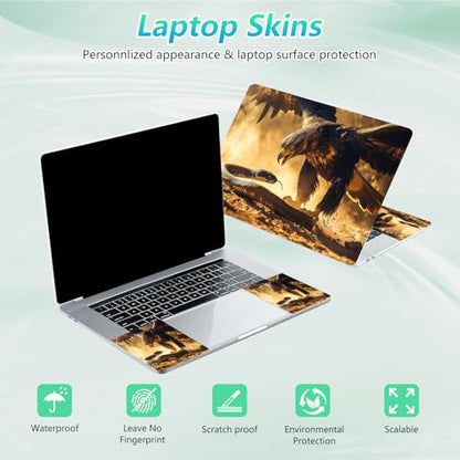 Laptop Skin Sticker Decal 12"-15.6" Universal Laptop/Notebook/Netbook Vinyl - Waterproof Scratch Resistant,Fits HP Dell Lenovo MacBook,2 Free Wrist Pads,Easy Apply & Remove,Eagle Snake Desert - color: Eagle Snake Desert