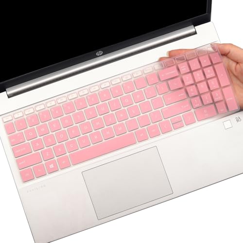 Keyboard Cover for HP 15.6" Laptop 15-fc 15-fd, Pavilion 15-eg 15-eh/er, Pavilion 17t 17z 17-cn 17-cp 15z-fc000 15t-fd000 15t-eg300 15-fc0093dx 15-fc0025dx 15-fd0083wm 15-fd0005dx 17t-cn300-Palepink - color: Palepink