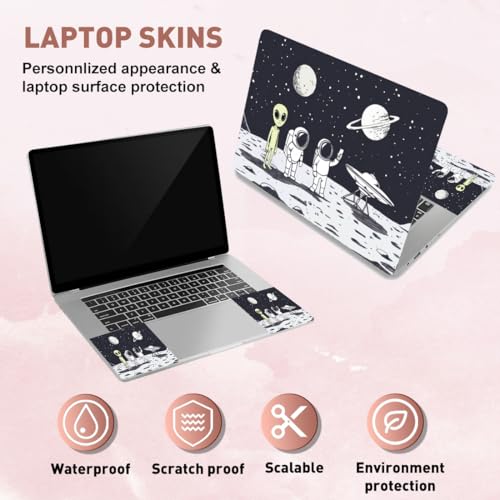 PLIGREAT Astronauts Laptop Skin Stickers Reusable Netbook Skin Sticker Vinyl Decals for PC Notebook Laptops Keyboard Cover Universal 12" 13" 13.3" 14" 15 Inch Laptop Case Protector Film - color: Astronauts