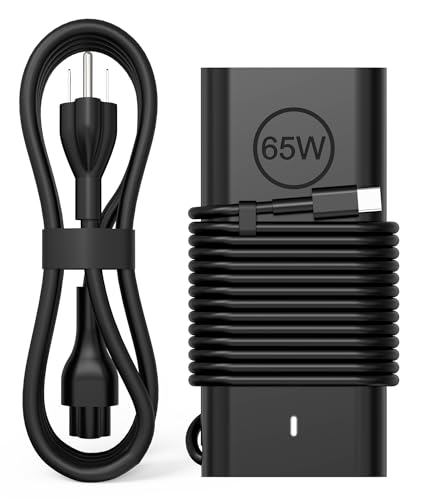 65W 60W USB C Laptop Charger Compatible with Dell Latitude 5420 5440 5520 7420 7370 7275 XPS 13 9360 9365 9370 9380 Chromebook 3100 3400 Type C AC Adapter Power Supply Cord - color: Black1