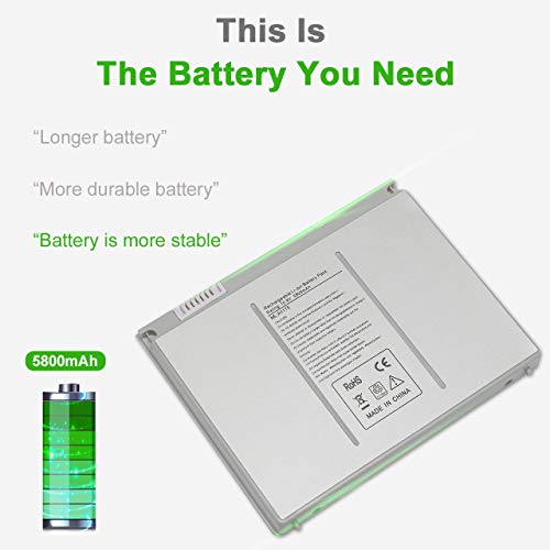 SOLICE A1175 A1260 A1211 A1226 A1150 (only for 2006 2007 2008 Version) New Laptop Battery for Apple MacBook Pro 15 inch MA348 M6099 MA348/A MA348G/A MA348J/A Laptop [10.8V 5800Mah]