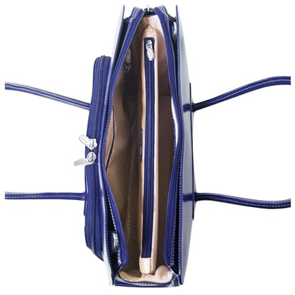 McKleinUSA McKlein Lake Forest Navy Leather Women's Case with Removable Sleeve (94337), 16"x5"x12.5" - color: Navy