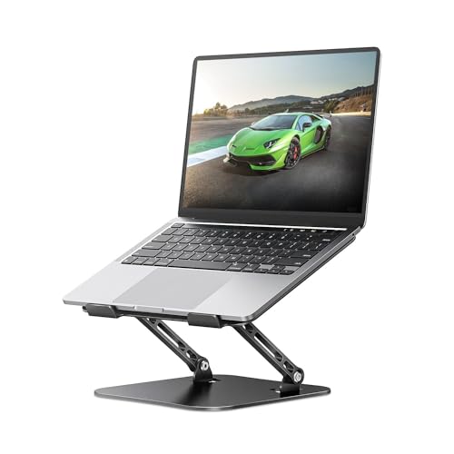 Adjustable Laptop Stand for Desk, Aluminum Portable Laptop Stand, Lightweight 500g, Foldable Ergonomic Computer Notebook stand Holder for 11-16" MacBook Air Pro, Dell XPS,HP Computer Notebook, Black - color: Black, size: 16"