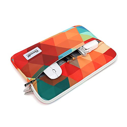 Canvaslife Rainbow Peacock Pattern 13 inch Canvas Laptop Sleeve with Pocket 13 inch 13.3 inch Laptop 13 case13 Sleeve - color: Rainbow, size: 13 inch/13.3 inch