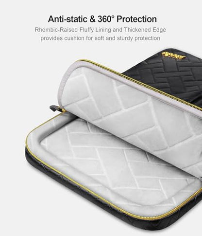 Lacdo 360° Protective 14 Inch Laptop Sleeve Case for HP Lenovo Dell ASUS Acer Chromebook 14 / HP Stream 14 / Dell Inspiron 14 / Lenovo IdeaPad 14 / Acer Spin/ASUS ZenBook Computer Bag, Elegant Black - color: Elegant black, size: 14 Inch