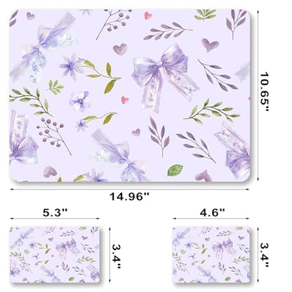 Purple Bows Laptop Skin Sticker Cover Decal, 12 13 13.3 14 15 15.4 15.6 inch Laptop Notebook Vinyl Skin Sticker Cover Personalized Art Protector - color: Light Purple Bows Flower