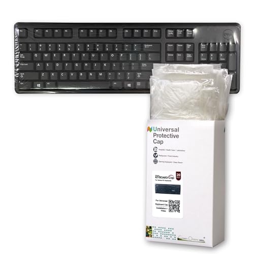 Universal KeyboardCap. Fully Covered Flat Style 0.025mm Waterproof Anti-Dust Desktop Keyboard Cover with Numeric Hospital/Dentist Use (20 Packs) - size: 20 Packs