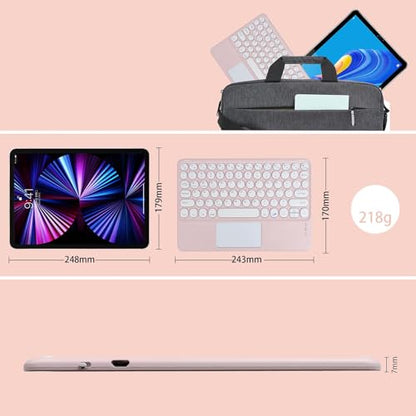 Wireless Keyboard with Touchpad, Ultra-Thin Rechargeable Bluetooth Keyboard Mini, 78 Keys, Pink - color: Pink