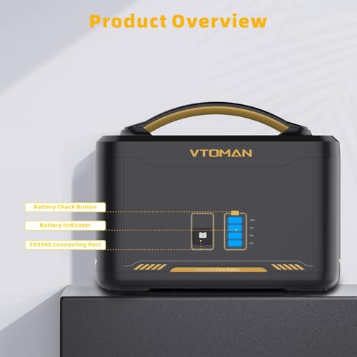 Vtoman 3096Wh Solar Generator with Extra Battery Included, 1800W (Peak 3600W) LiFePO4 Battery Power Station for Power Outages, RV, Camping, Emergencies - style: Jump1800+ExtraBattery