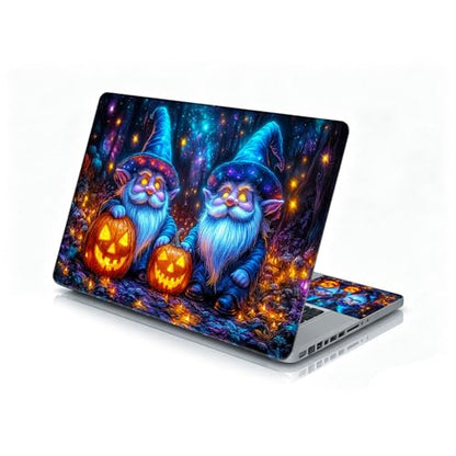 Universal Laptop Skin Sticker Decal, 12"-15.6" Aesthetic Vinyl Wrap, Halloween Gnome Pumpkin Waterproof Notebook Cover Art Protector for MacBook HP Dell Lenovo, Fits 13" 14" 15" 15.6" - color: Halloween Gnome Pumpkin