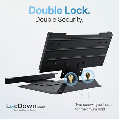 LocDown.com Laptop Security Stand – Anti Theft Steel Laptop Stands (11.5”–18”), Locking Holder with Dual Lock System, Adjustable Secure Laptop Stand for Desk Office Medical Retail