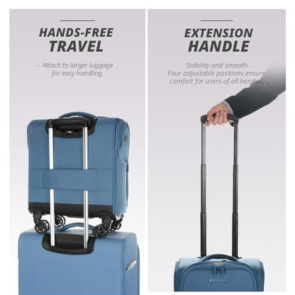Verage Underseat Carry On Luggage with Wheels,14-Inch Compact Underseat | Personal Item Bag,Airline Approved, Laptop Compartment, USB Charging Port - color: Coast Blue, size: 14-Inch Compact Underseat