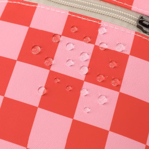 Laptop Shoulder Bag15.6inch women men Waterproof 16inch Computer Bags Women Business Office Work Bag Briefcase 14 inch case - color: Pink Checker