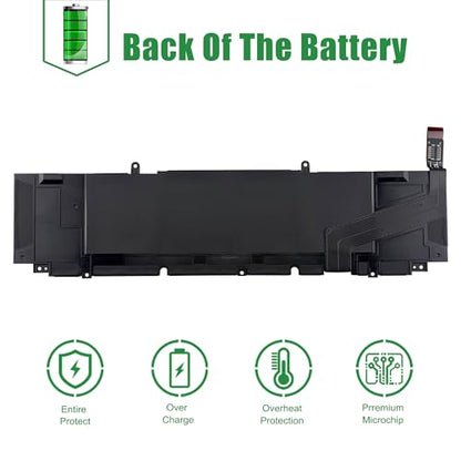 XG4K6 CPX-F8CPG Laptop Battery Replacement for XPS 9700 9710 9720 9730 Precision 5750 5760 5770 Series Notebook 001RR3 01RR3 0F8CPG F8CPG Black 11.4V 97Wh 8071mAh - size: 13.2*5.2*1.2inch XG4K6