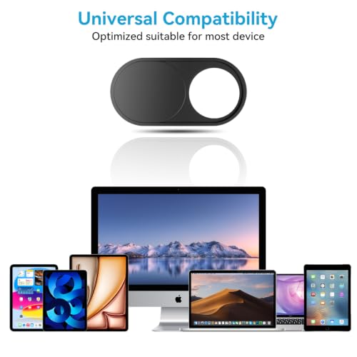 Upgrade Webcam Camera Cover, [6-Pack] 0.023 inch Metal Camera Cover Slide | for Mac, iPad, MacBook Pro, MacBook Air, Laptops, PC/Computer, Tablets, Web Blocker Protect Your Privacy - color: Black-Oval, size: 6 packs webcam cover