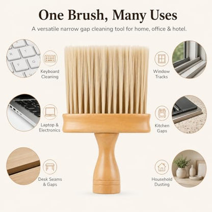 Groove Cleaning Brush - 5.31 Inch Soft Detail Brush for Keyboard Window Tracks, Laptop, Desk Seams, Kitchen Gaps & Household Dusting, Narrow Gap Cleaning Tool for Home, Office & Hotel