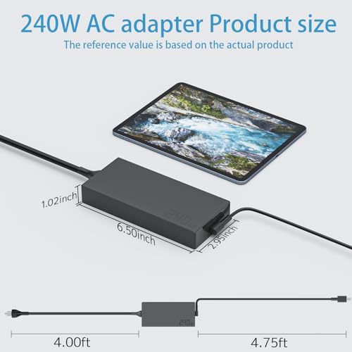 240W 20V 12A Laptop Charger for ASUS Rog Zephyrus G14 G16 Power Supply Cord | GU605 GA605 GA403 Flow Z13 GZ302 TUF A14 A16 A18 FA401 Gaming V16 V3607 ProArt PX13 P16 Rectangle Conn Fast charging Adapter
