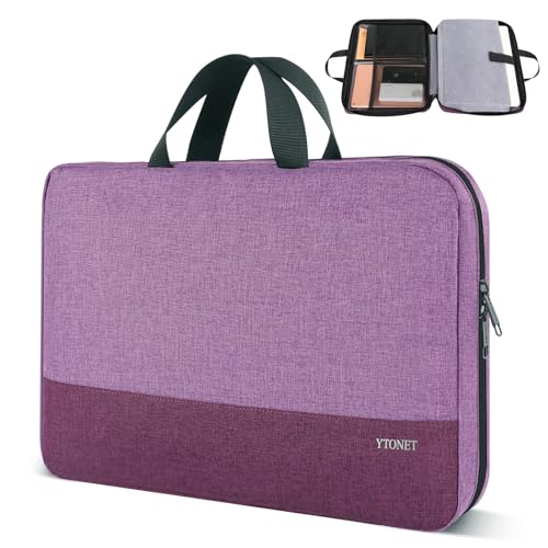 Ytonet Laptop Sleeve Case 16 inch, 15-15.6 Inch, Laptop Cover with Handle | Compatible with HP Dell Lenovo Asus Notebooks, Protective, Carrying Case , Water Resistant, Slim TSA Gift for Women, Purple - color: Purple, size: 16 inch