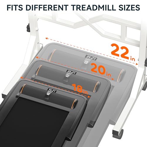 Oransail Small Standing Desk with Wheels, 29.5-45.3 Inch Adjustable Height, Portable Treadmill Desk, Rolling Computer Table for Walking Pad with a Cup Holder and a Hook - color: White