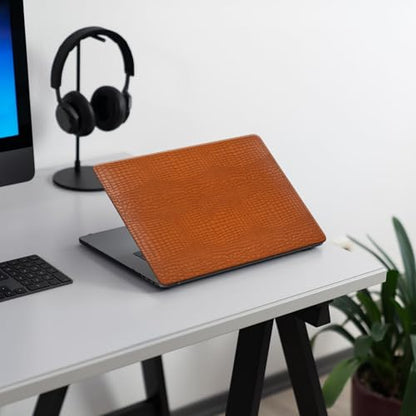 DTangLsm for Crocodile MacBook Air 15 inch Case 2026 2025-2023 M5 M4 M3 M2 | Model A3448 A3241 A3114 A2941, Crocodile Skin Alligator Textured Leather Hard Shell Mac Air 15 Case & Keyboard Cover, Brown - color: Crocodile Brown