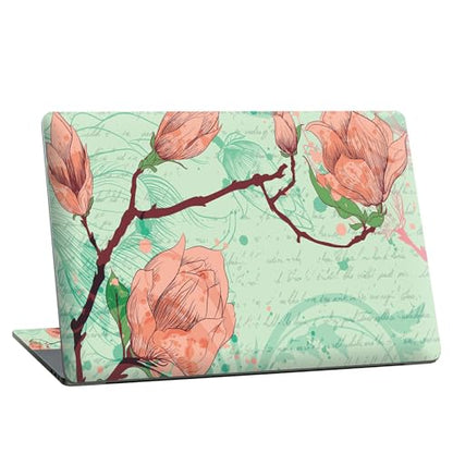 Universal Laptop Skin Sticker with 2 Wrist Pad Skins, Waterproof Scratch Resistant Vinyl Laptop Cover Decal, Cut to Fit for 11–15.6 Inch MacBook HP Dell Lenovo, Magnolia - color: Magnolia