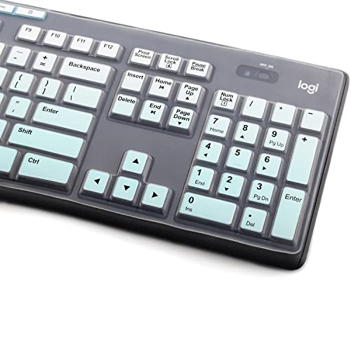 Keyboard Cover Skin Protector for Logitech MK295 MK275 MK270 Wireless Keyboard, Logitech K200 K260 K270 K275 K295 MK200 MK260 Ultra Thin Desktop PC Silicone Keyboard Cover US Layout-MintGreen - color: MintGreen