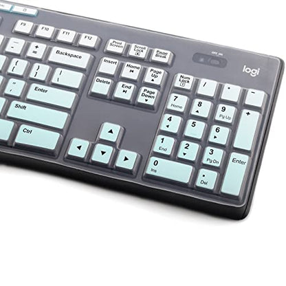 Keyboard Cover Skin Protector for Logitech MK295 MK275 MK270 Wireless Keyboard, Logitech K200 K260 K270 K275 K295 MK200 MK260 Ultra Thin Desktop PC Silicone Keyboard Cover US Layout-MintGreen - color: MintGreen