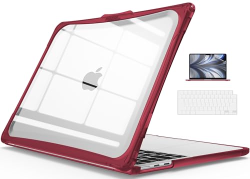 IBENZER Hexpact Protective MacBook Air 13 inch Case M5 2026 M4 2025 M3 M2 2024-2022 A3449 A3240 A3113 A2681, Heavy Duty Case & KeyboardCover & ScreenFilm, Wine Red, HPE-KK-WR+2 - color: Wine Red